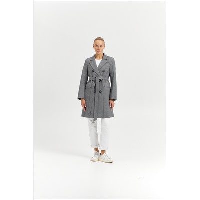 Пальто женское демисезонное 26897 (пепельный/ёлочка)