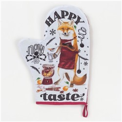 Набор кухонный Happy new taste: варежка-прихватка 20×28 см, прихватка 17×17 100% п/э