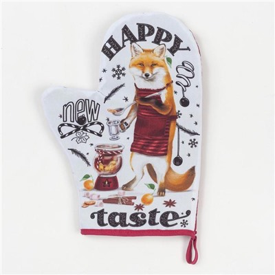 Набор кухонный Happy new taste: варежка-прихватка 20×28 см, прихватка 17×17 100% п/э