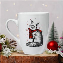 Кружка керамическая новогодняя «Лисица», 350 мл