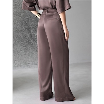 Брюки палаццо широкие из струящегося сатина