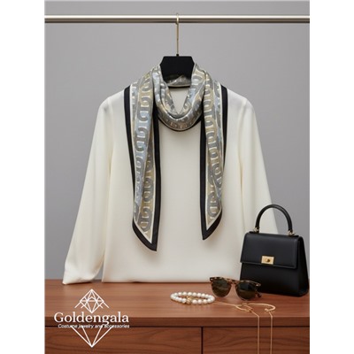 Косынка шелковая с принтом Арт 25183/004