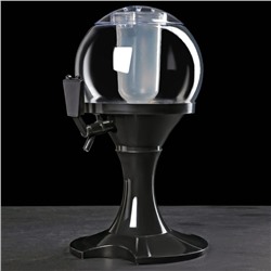 Башня пивная «Сфера», 3 л, колба для льда, пластик, чёрная