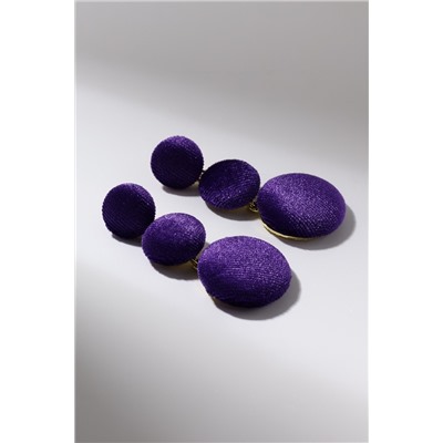 Серьги ассорти «Либеро» три диска, цвет фиолетовый в золоте