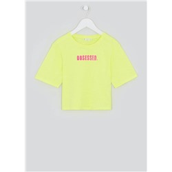 Girls Candy Couture Cropped Slogan T-Shirt (9-16yrs)