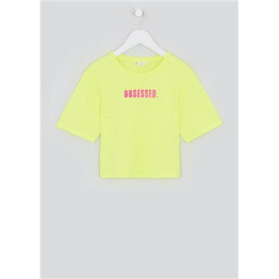 Girls Candy Couture Cropped Slogan T-Shirt (9-16yrs)