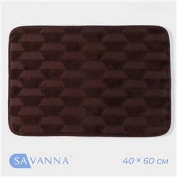 Коврик для ванной и туалета SAVANNA «Стоун», 40×60 см, коричневый
