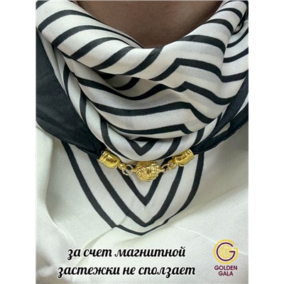 Платок на шею с украшением шелковый Арт 2530/09