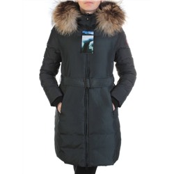 YW-17013 DK. GRAY Пальто женское зимнее (био-пух, натуральный мех лисицы)
