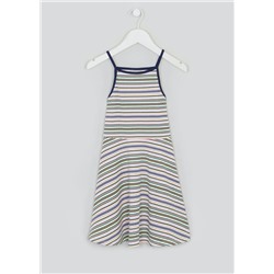 Girls Stripe Halterneck Jersey Swing Dress (4-13yrs)