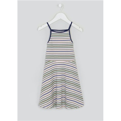 Girls Stripe Halterneck Jersey Swing Dress (4-13yrs)