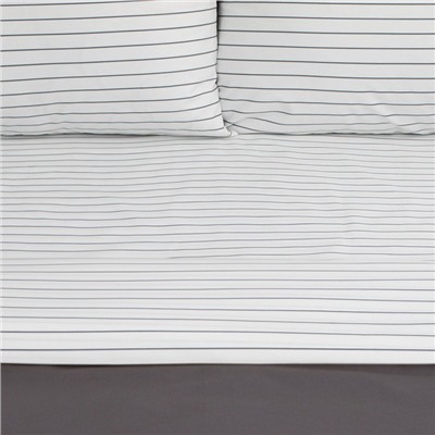 Постельное бельё Этель 1.5сп Stripes: grey, 143х215см, 150х214см, 50х70см-2 шт, перкаль,114 г/м2