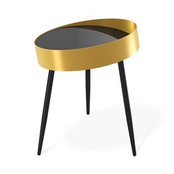 Столик журнальный SHT-CT58
                        черный глянец / золото / черный муар