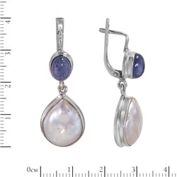 Серьги 'Дари' с сапфиром и жемчугом ИАСК.300ЖМN