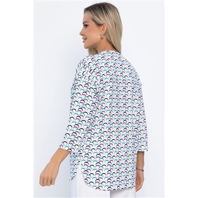 Блуза Статица (бело-сиреневая) Б13774-16М