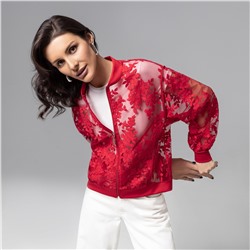 Бомбер с вышивкой, Секрет смелости (красный)