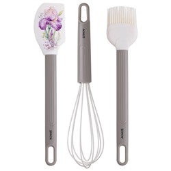 НАБОР: ВЕНЧИК, ЛОПАТКА, КИСТОЧКА AGNESS, 3 ПРЕДМЕТА, СЕРИЯ "IRISES"