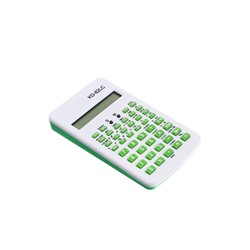 Калькулятор инженерный 10-разрядный, корпус белый, с зелеными кнопками