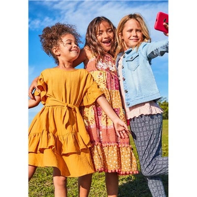 Girls Pink Patchwork Maxi Dress (4-13yrs)