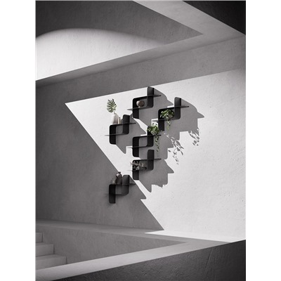 Набор металлических настенных полок Montage, 2 шт., черные