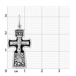 Крест (Образ Одигитрия) из серебра литье частичное чернение