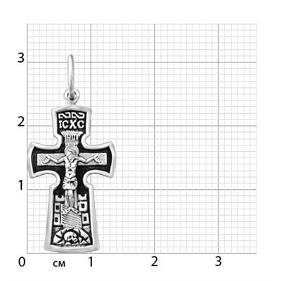 Крест (Образ Одигитрия) из серебра литье частичное чернение