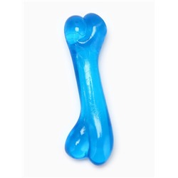 Игрушка жевательная "Косточка классическая", прозрачная, PVC, 12,3 см, синяя