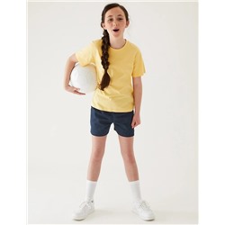 2pk Unisex Pure Cotton School Shorts (2-16 Yrs)