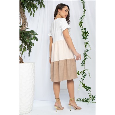 Платье Летний поцелуй (бежевое) П12821-12М