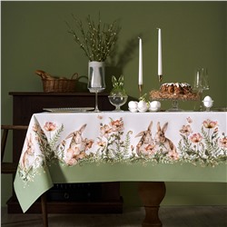 СКАТЕРТЬ"SENSE" 140Х180СМ,ЗЕЛЕНЫЙ ,100%ХЛОПОК, ТВИЛ С ПРОПИТКОЙ