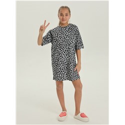 Платье домашнее "Леопард" Серый девочка