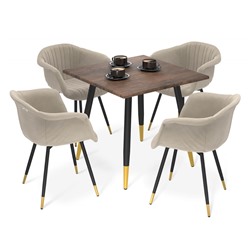 Обеденная группа SHT-DS319
                        палисандр / ванильный крем / черный муар / золото