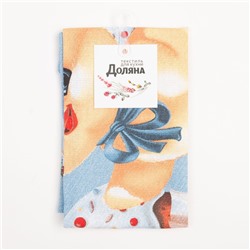 Полотенце Доляна "Цыплёнок и куличи" 35х60 см, 100% хл, рогожка 164 г/м2