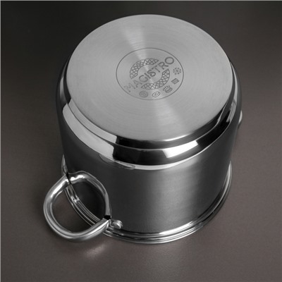 Кастрюля Magistro Grande, 5.5 л, с крышкой, капсульное дно, индукция, нержавеющая сталь