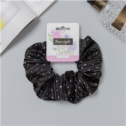 Резинка для волос «Орбита», жатка крапинки, 12 см, чёрная