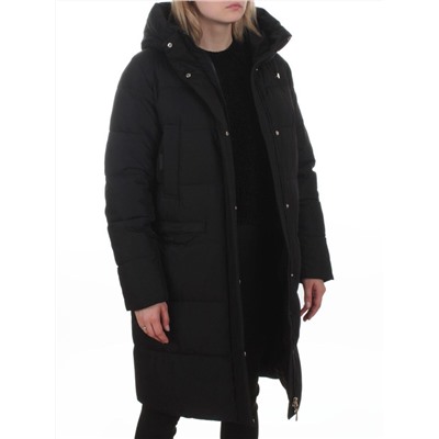 2129 BLACK Пальто зимнее женское (200 гр. холлофайбер)