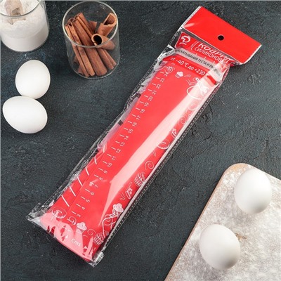 Коврик для выпечки и раскатки теста с разметкой Доляна «Эрме», силикон, 40×30 см, синий