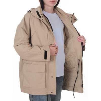 3106 BEIGE Куртка демисезонная женская (100 гр. холлофайбер)