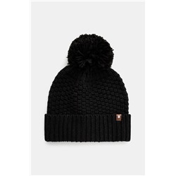 Czapka męska beanie z pomponem kolor czarny