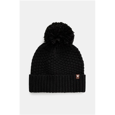 Czapka męska beanie z pomponem kolor czarny