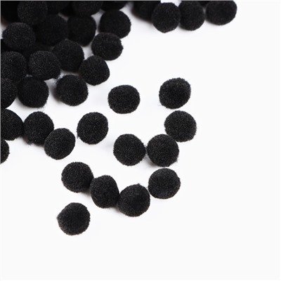 Набор текстильных деталей для декора. Помпоны для творчества «Чёрные», 55 г