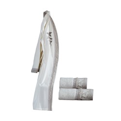 Подарочный Набор Халат + Полотенце + Тапочки (XL) Miya Krem Bayan Bornoz Seti - Xlarge- EcoCotton