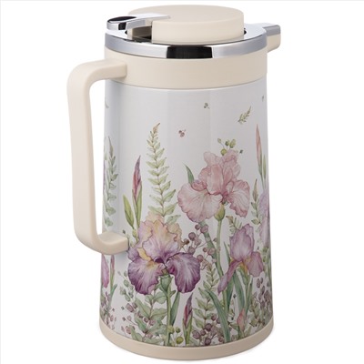 ТЕРМОС СО СТЕКЛЯННОЙ КОЛБОЙ, 950 МЛ, КРЫШКА С КЛАПАНОМ, СЕРИЯ "IRISES", СОХРАНЯЕТ ТЕМП-РУ ДО 24Ч