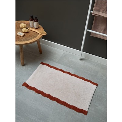 Коврик для ванной с кантом терракотового цвета из коллекции Trendy Ruffles, 50x80 см
