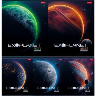 Тетрадь  80л клетка "Exoplanet" (086268) Хатбер
