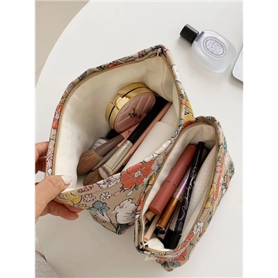 Cartoon capacious handheld cosmetic bag, storage bag for traveling, small clutch bag, pencil case