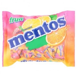 Фруктовые и мятные конфетки Mentos 100 штук