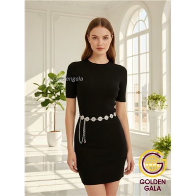 Пояс женский цепочка  с кольцами цвет серебро модель 10