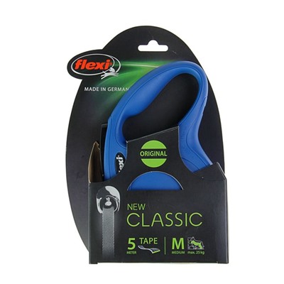 Рулетка Flexi  New Classic M (до 25 кг) лента 5 м, синяя