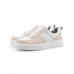 03-YJ425-1 WHITE/BEIGE Полуботинки спортивные женские (натуральная кожа)